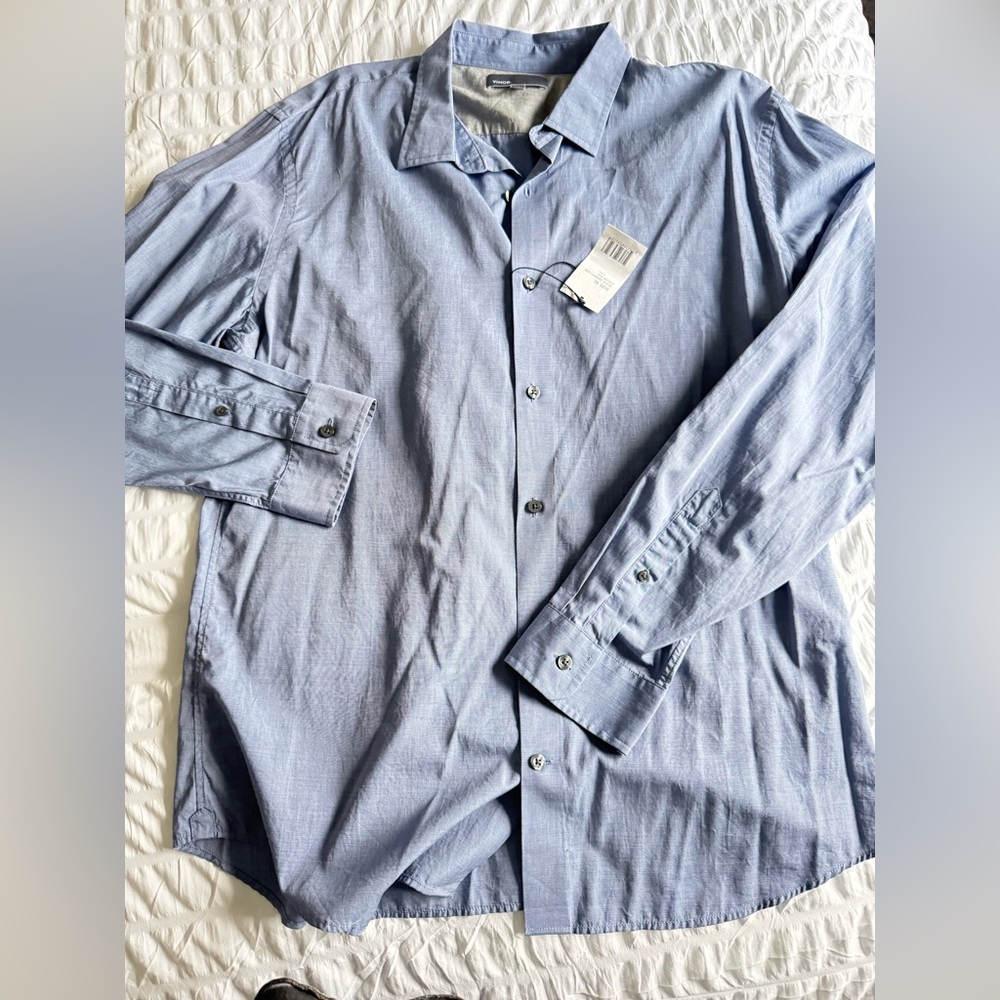 Vince Light Blue Casual Button-Down Shirt